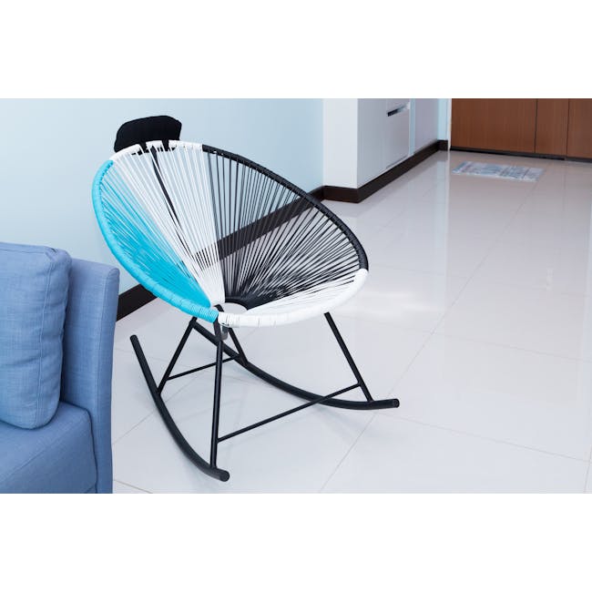 Acapulco Rocking Chair - Robin Blue, White, Black Mix - 2