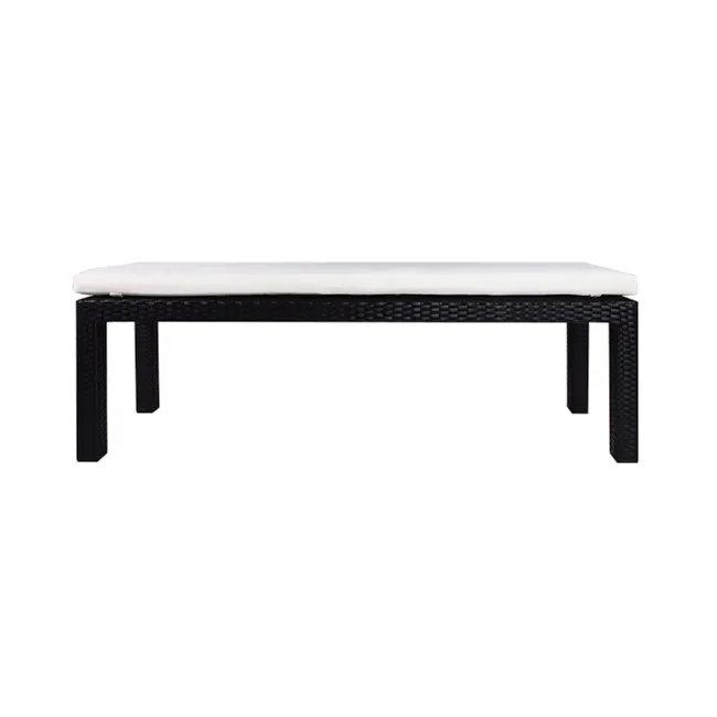 Bondi Outdoor Bench - White Cushion - 1 - Modern digital interface, User-friendly design, Interactive elements, Responsive