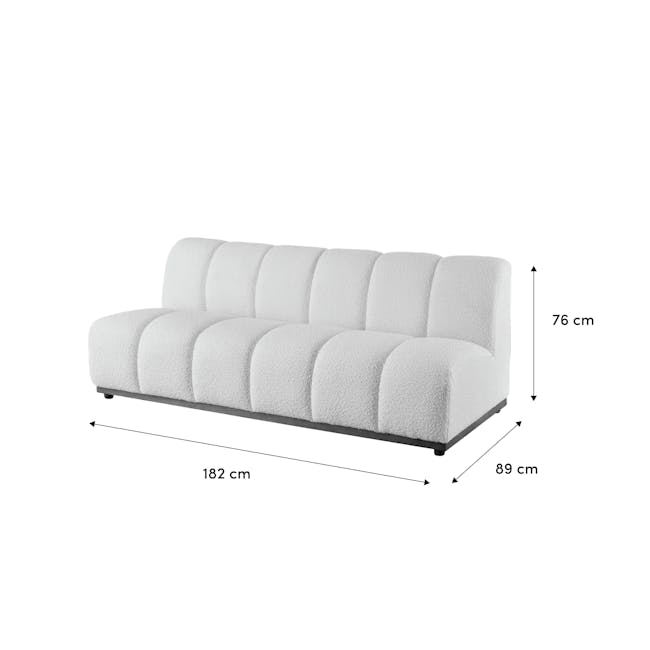 Cosmo Chaise Sectional Sofa - Oak, White Boucle (Eco Clean Fabric) - 8