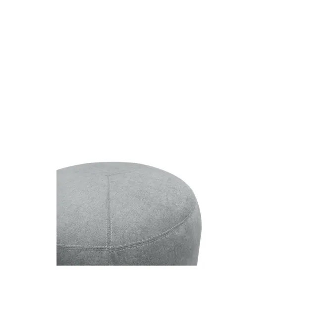 March Ottoman - Light Grey - 4 - Elegant upholstered ottoman, modern design, gray fabric, curved shape, minimalist style