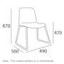 Ava Dining Chair - Matt Black, Tangerine - 12