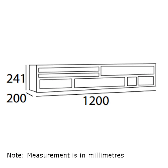 Ezra Wall Storage Unit - Natural - 5 - 241 mm wide, 1200 mm deep cabinet, 200 mm height, 241 mm depth, 1200 mm length, 241
