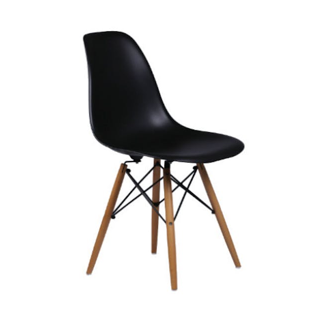 Paco Dining Table 1.2m in Cocoa with 4 Oslo Chairs in Black - 4