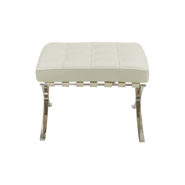 Benton Chair with Benton Ottoman - White (Genuine Cowhide) - 10