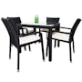 Palm Outdoor Dining Set - White Cushions - 0