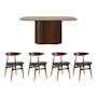 Bolton Dining Table 1.6m in Walnut with 4 Tricia Dining Chair in Espresso - 0