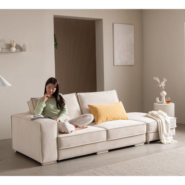 Dawn 3 Seater Chaise Sofa with Ottoman (Pet Friendly) - 8