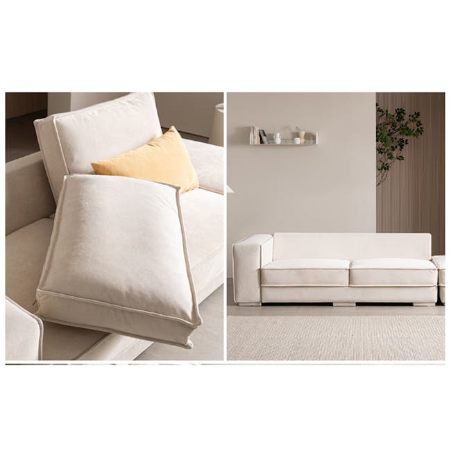 Dawn 3 Seater Chaise Sofa with Ottoman (Pet Friendly) - 23