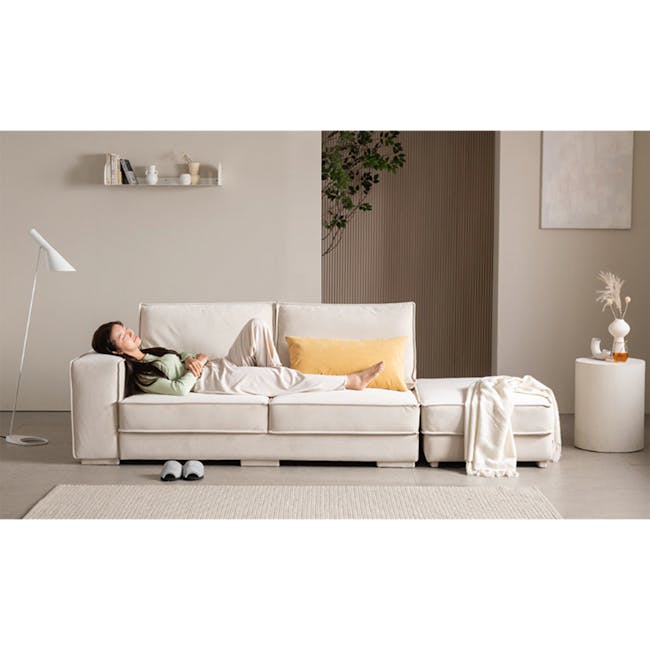 Dawn 3 Seater Chaise Sofa with Ottoman (Pet Friendly) - 4