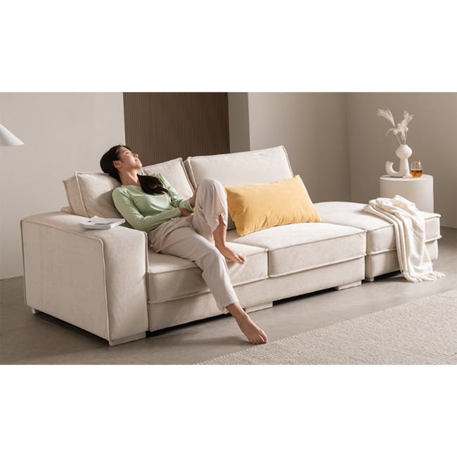 Dawn 3 Seater Chaise Sofa with Ottoman (Pet Friendly) - 7