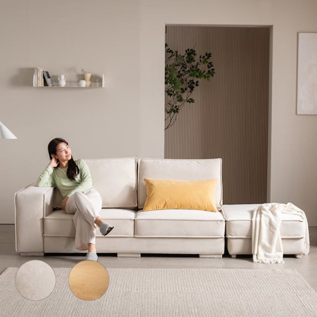 Dawn 3 Seater Chaise Sofa with Ottoman (Pet Friendly) - 2