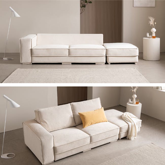 Dawn 3 Seater Chaise Sofa with Ottoman (Pet Friendly) - 20