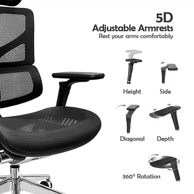 Sail Luxury Ergonomic Chair V4 - Black - 6