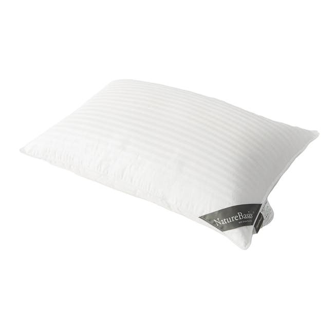 Nature Basics Hotel Line Snow Fibre Pillow (4 Firmness) - 2 - White, ribbed, pillow, nature basics, softness, comfort