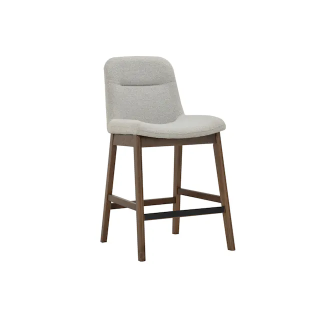 Amara Counter Chair - Walnut, Light Grey - 1