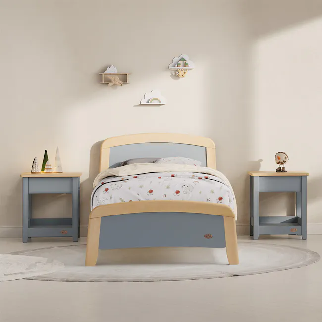 Bronte Single Bed - Blueberry & Almond - 2 - Children's bedroom, cozy room, nursery, soft lighting, pastel colors