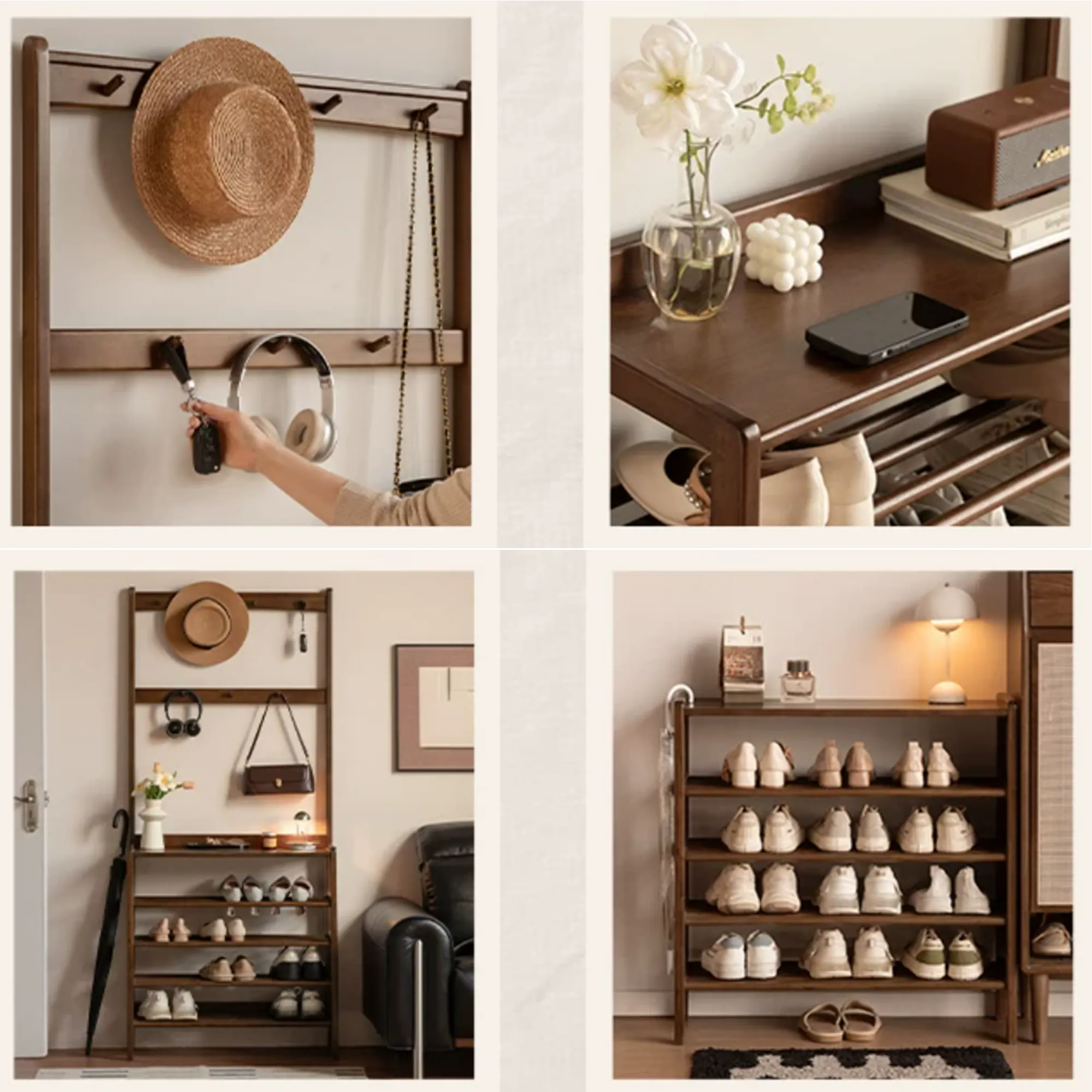 Carelle Storage Shoe Rack - Walnut - 7