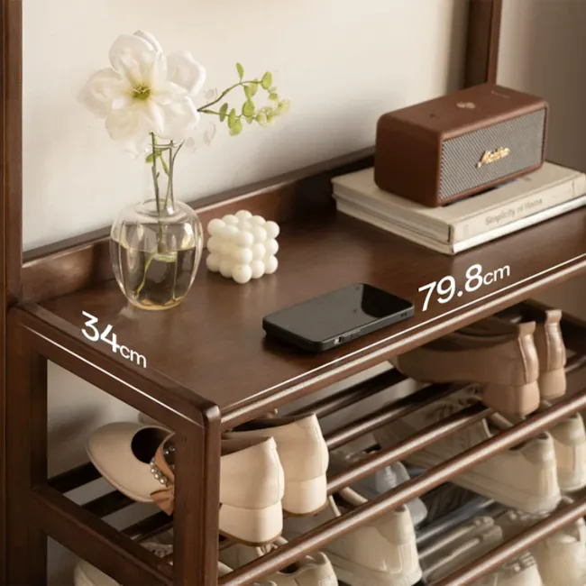 Carelle Storage Shoe Rack - Walnut - 12
