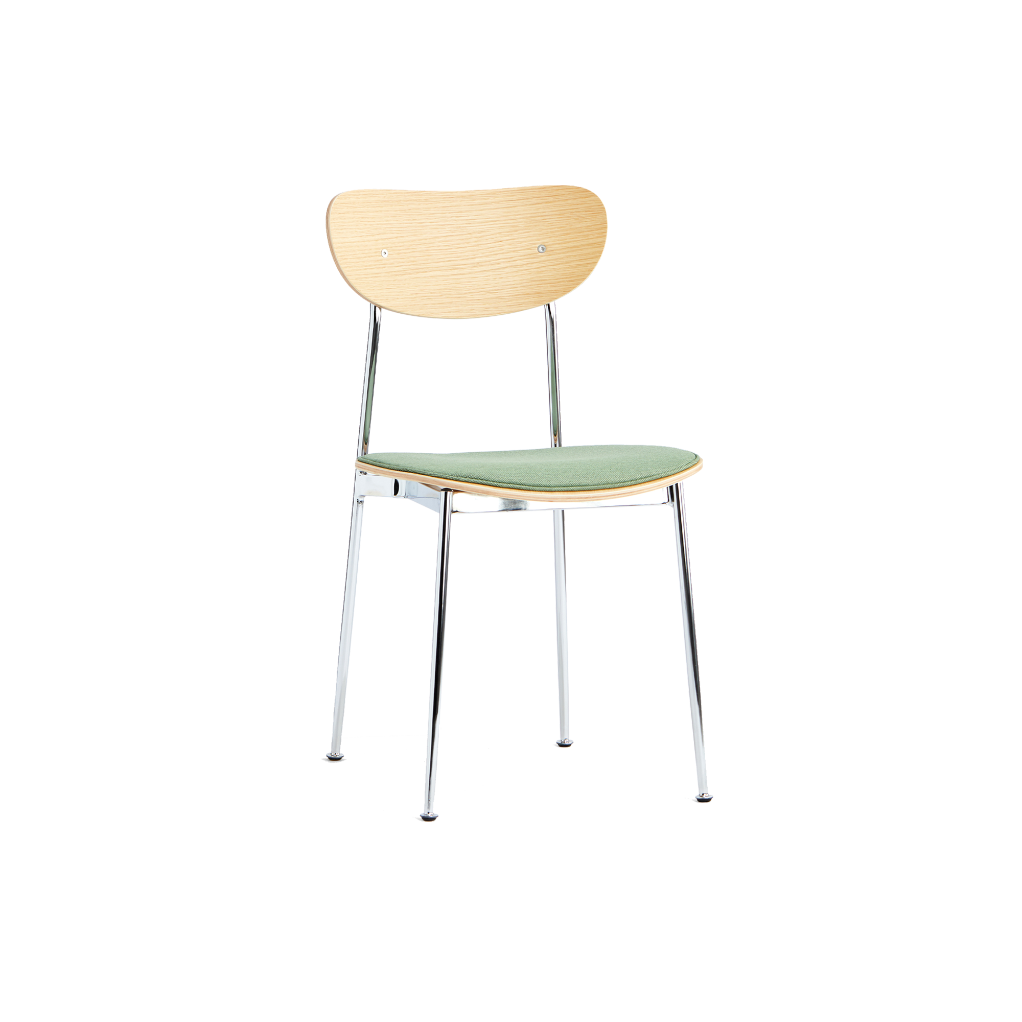 Miller Dining Chair - Oak, Spring Green (Wooden Backrest)