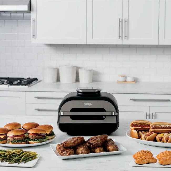 Ninja Foodi Smart XL Grill & Air Fryer - 2 - Kitchen countertop, modern kitchen, white cabinets, minimalist design