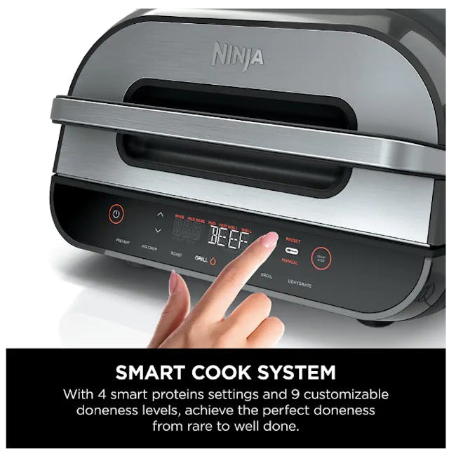 Ninja Foodi Smart XL Grill & Air Fryer - 3 - Smart cook system, 4 smart proteins settings, customizable doneness levels