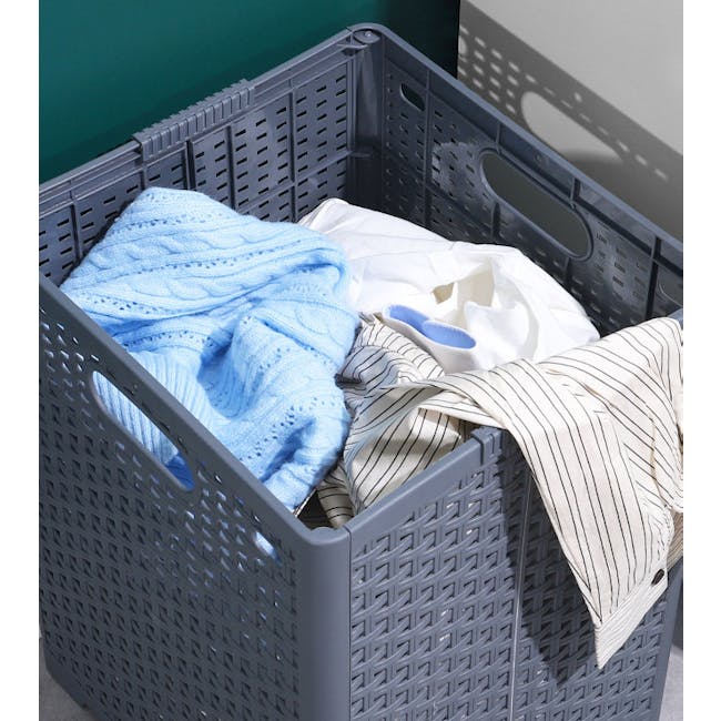 Aldi Foldable Laundry Basket - Grey - 6