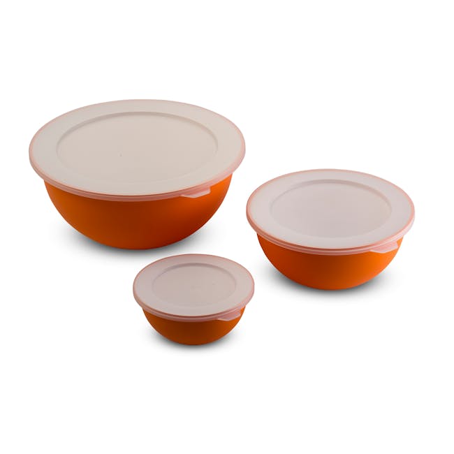 Omada SANALIVING 3 Bowls with Covers - Orange - 0
