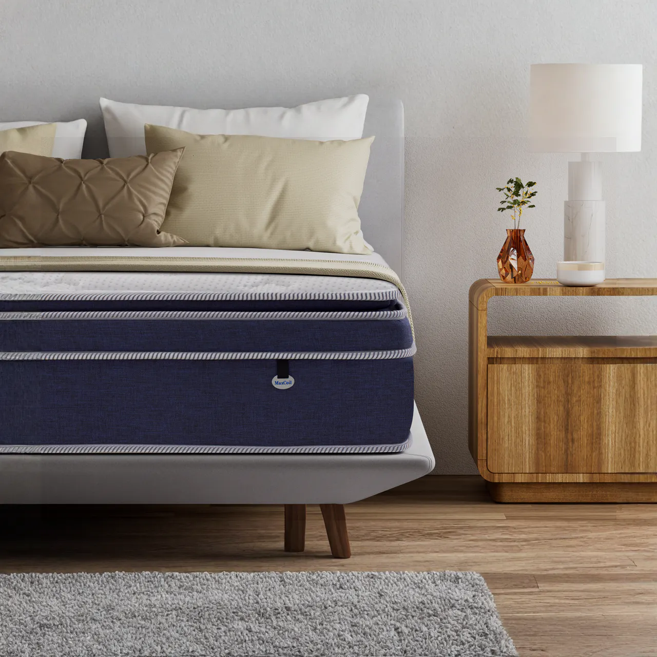 MaxCoil RELAX 30cm Mattress - Medium Firm (4 Sizes) *HipVan Exclusive!* - 10 - Modern bedroom, cozy bed, beige pillows