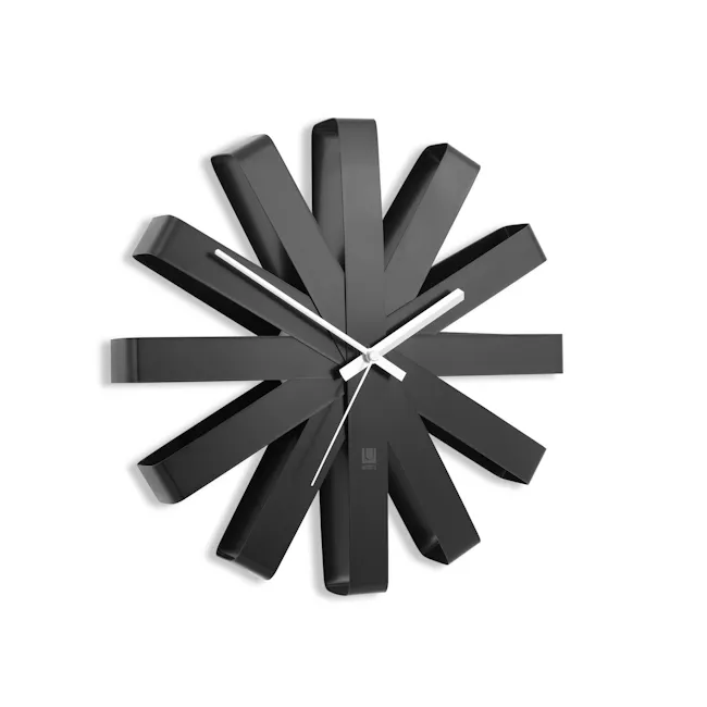 Ribbon Wall Clock - Black - 3