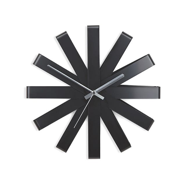 Ribbon Wall Clock - Black - 0