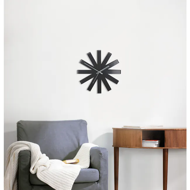 Ribbon Wall Clock - Black - 2