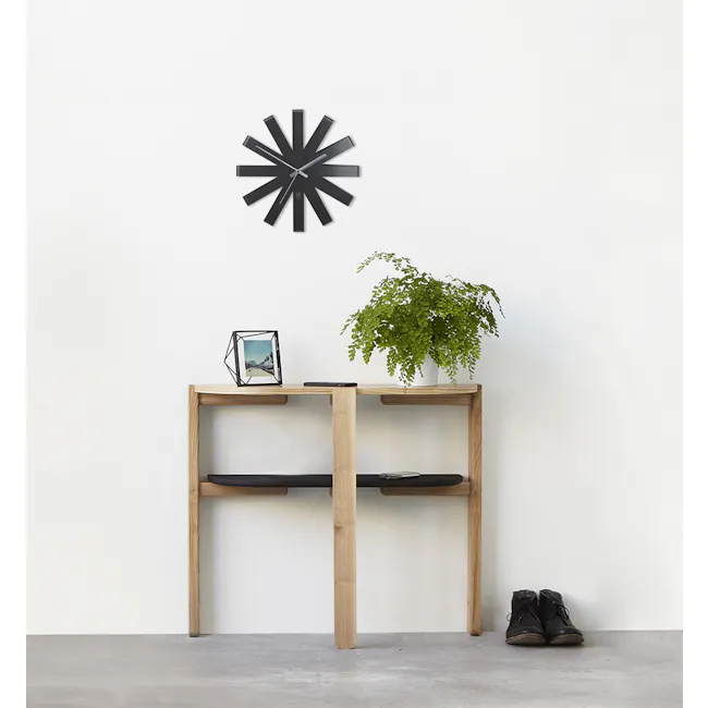 Ribbon Wall Clock - Black - 4