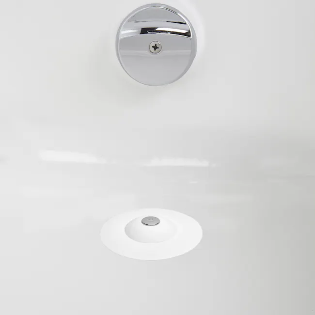 Flex Drain Stop/Hair Catcher - White - 7 - Sleek, modern chrome door handle, White wall-mounted light fixture, Circular