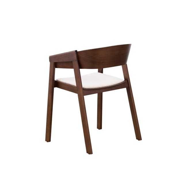 Clarkson Dining Table 1.8m in Cocoa with 4 Tristen Chairs in Walnut, White (Fabric) - 28
