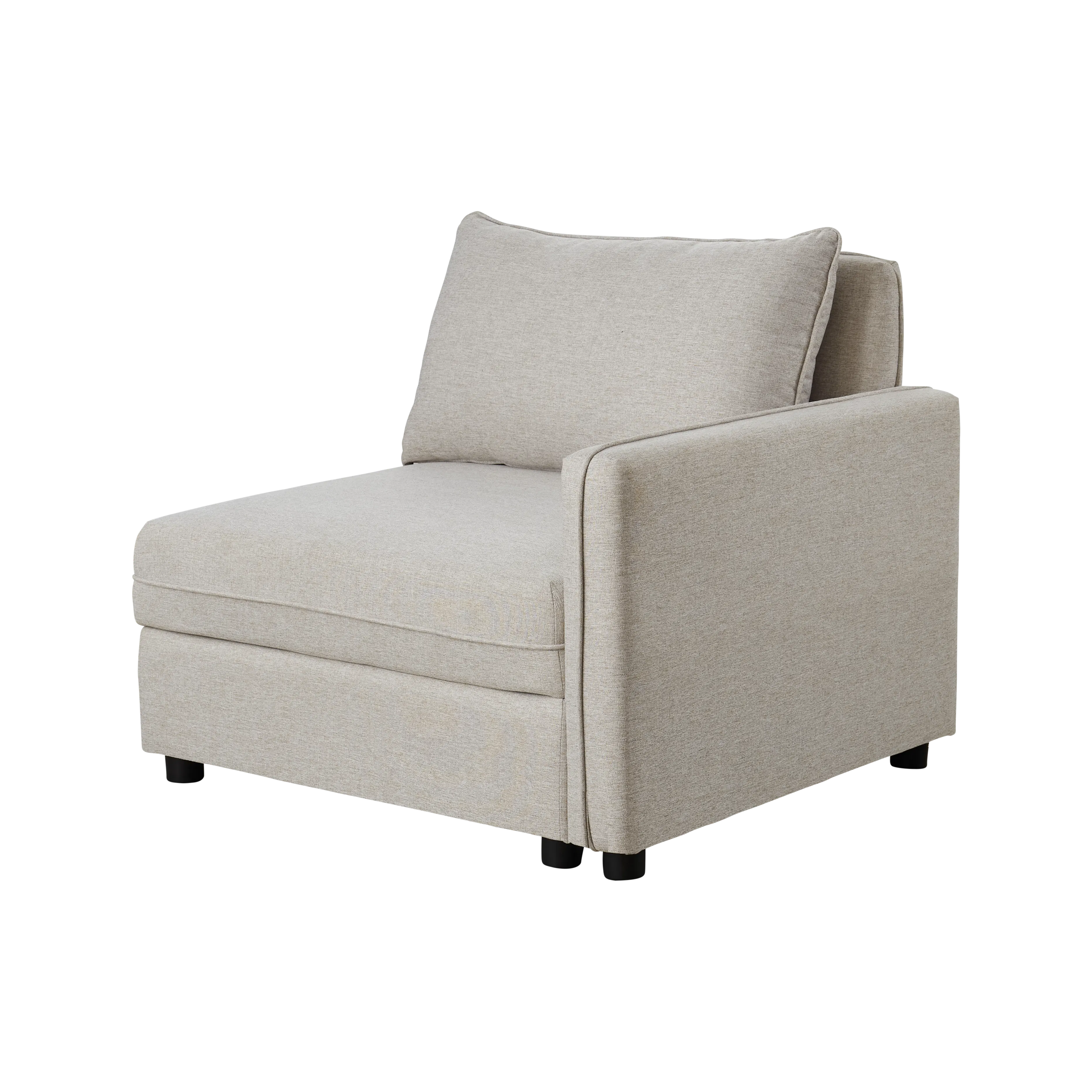 Cameron 3 Seater Storage Sofa - Sand (Fabric) - 15 - Cream upholstered armchair, beige fabric, modern design, comfortable