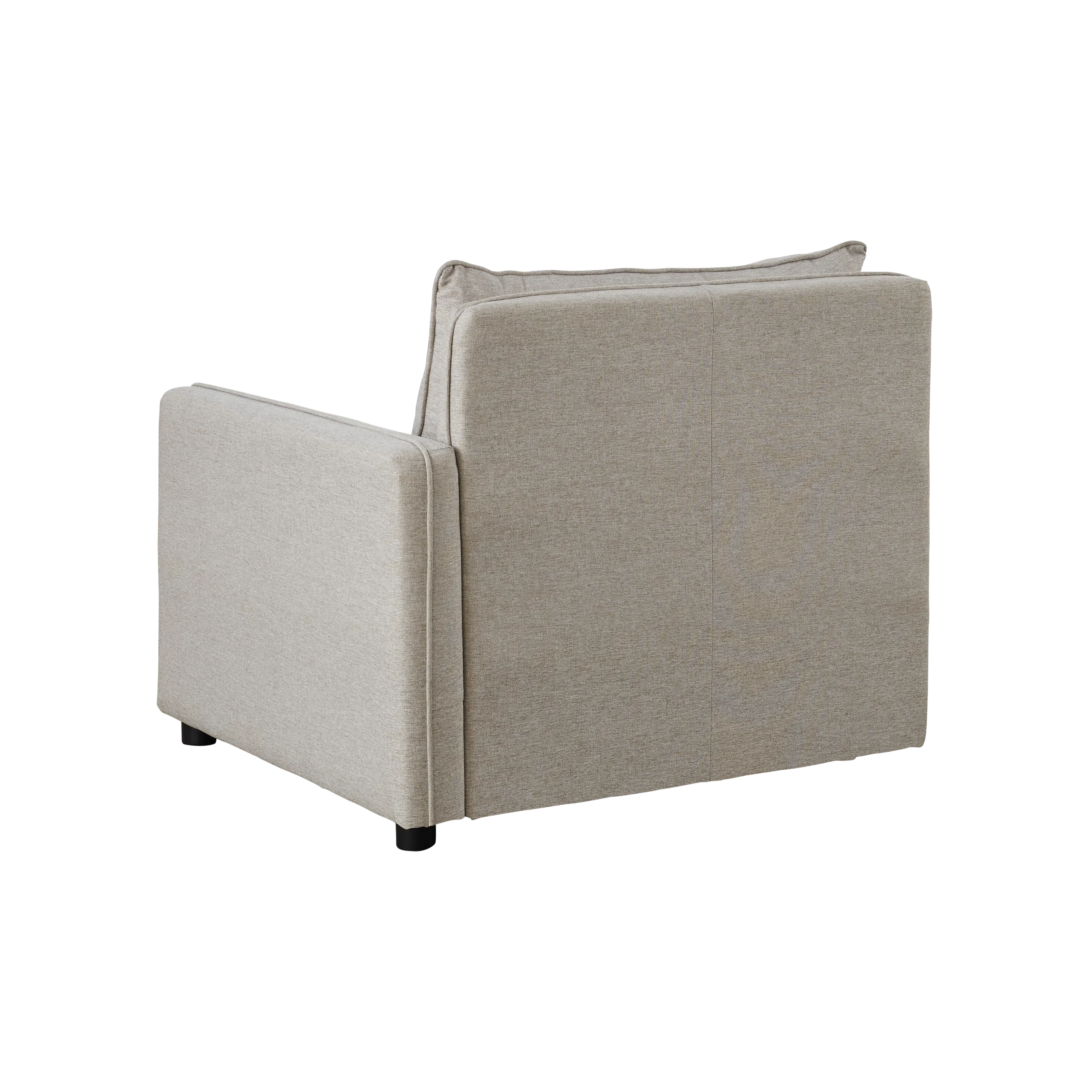 Cameron 3 Seater Storage Sofa - Sand (Fabric) - 17 - Cream upholstered sofa, minimalist design, textured fabric, modern