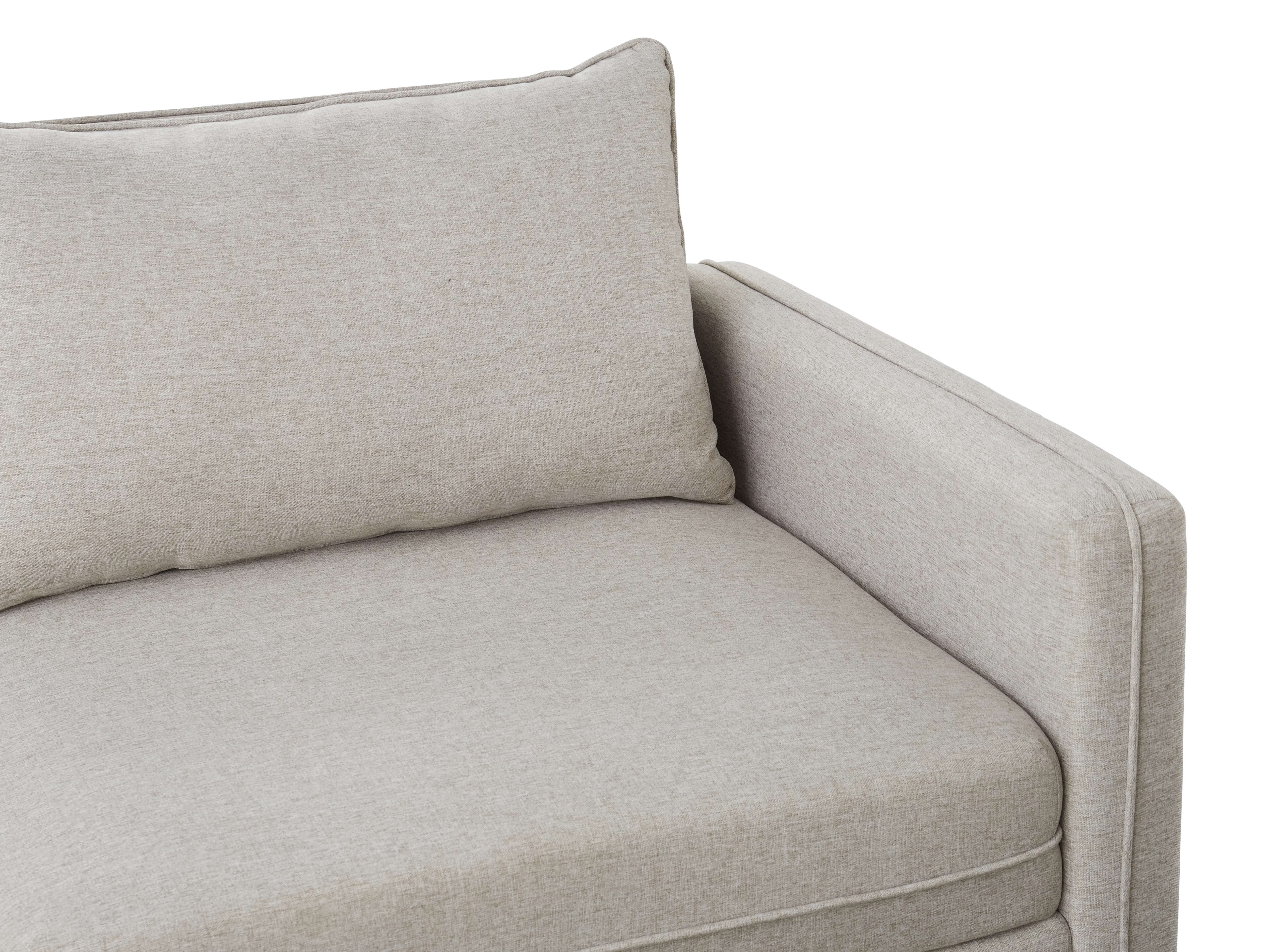 Cameron 3 Seater Storage Sofa - Sand (Fabric) - 18 - Light beige fabric sofa, textured upholstery, modern design, soft