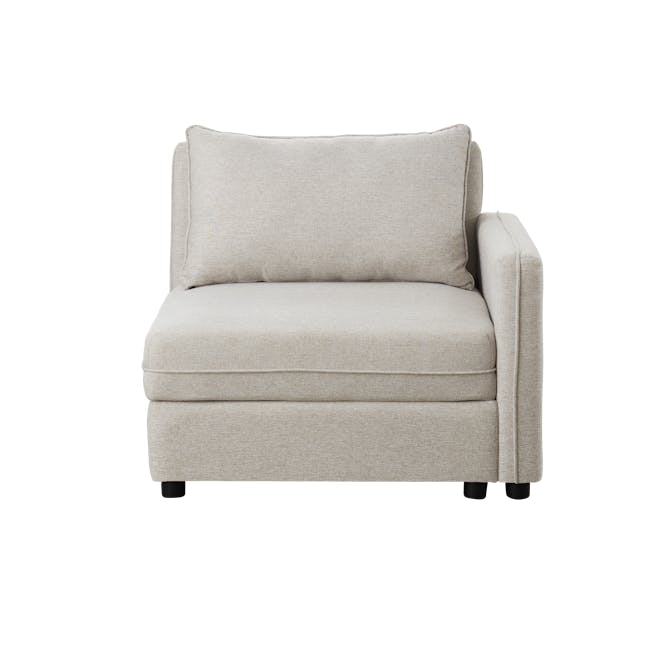 Cameron Large Corner Storage Sofa - Sand (Fabric) - 3 - Cream upholstered armchair, beige fabric texture, modern design
