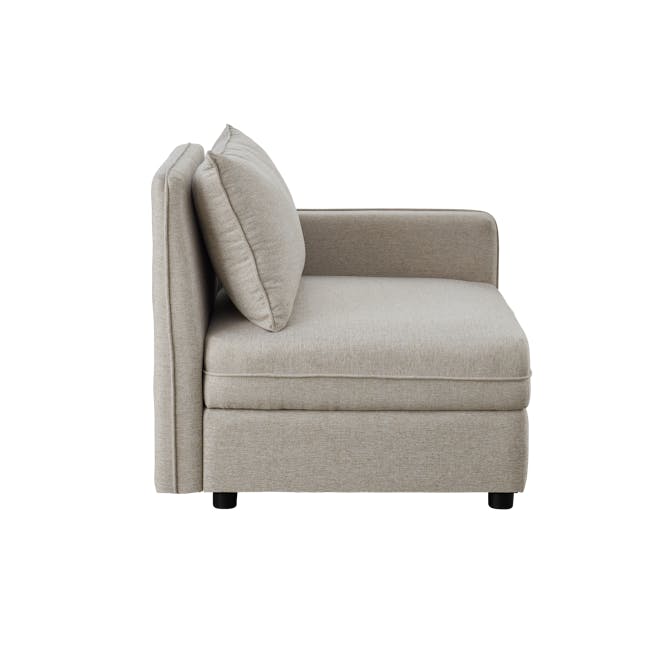 Cameron Large Corner Storage Sofa - Sand (Fabric) - 7 - Cream upholstered sofa, beige fabric upholstery, modern design