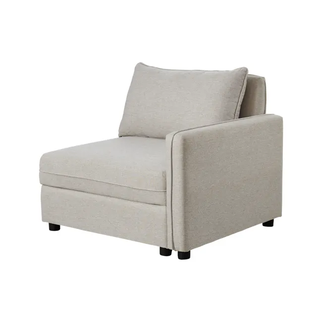 Cameron Right Storage Arm Unit - Sand (Fabric) - 3 - Cream upholstered armchair, beige fabric, modern design, comfortable