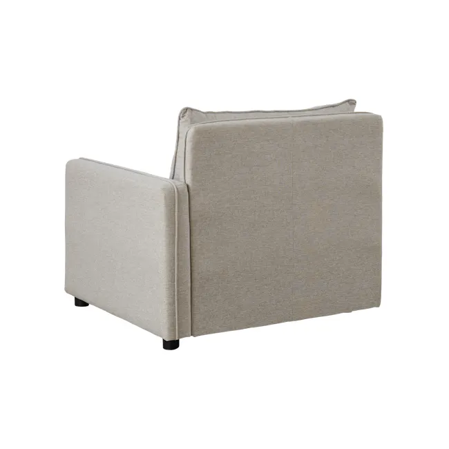 Cameron Right Storage Arm Unit - Sand (Fabric) - 5 - Cream upholstered sofa, minimalist design, textured fabric, modern