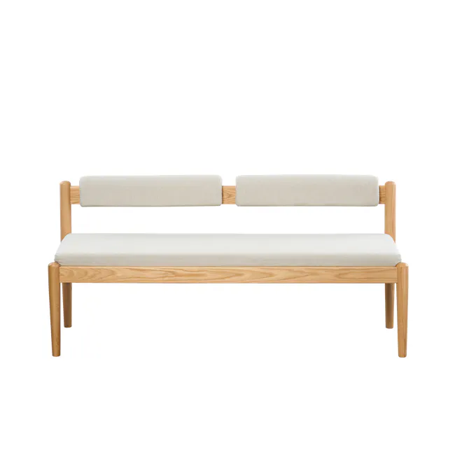 Adelyn Dining Table 1.6m (Sintered Stone) with 2 Niel Chairs and Niel Bench 1.45m in Oak - 53