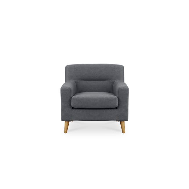 Damien 2 Seater Sofa with Damien Armchair - Dark Grey (Scratch Resistant Fabric) - 9