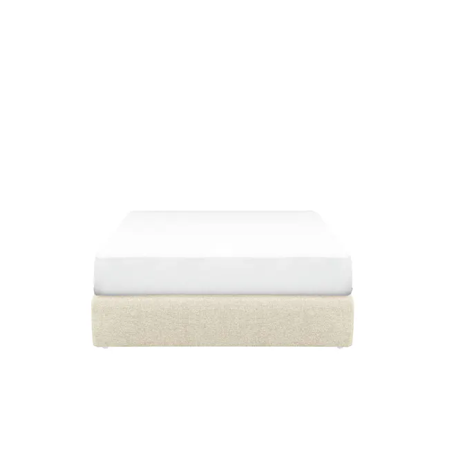 ESSENTIALS Single Box Bed - Oat (Eco Clean Fabric) - 1