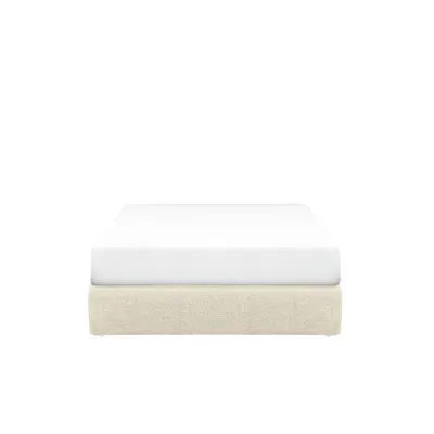 ESSENTIALS Single Box Bed - Oat (Eco Clean Fabric)