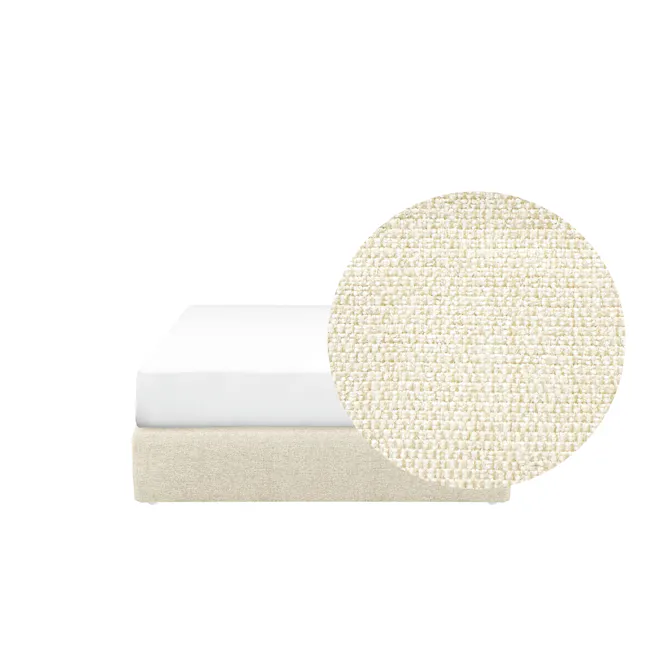 ESSENTIALS Single Box Bed - Oat (Eco Clean Fabric) - 2