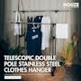 HOUZE Telescopic Stainless Steel Clothes Hanger - Black (2 Sizes) - 5