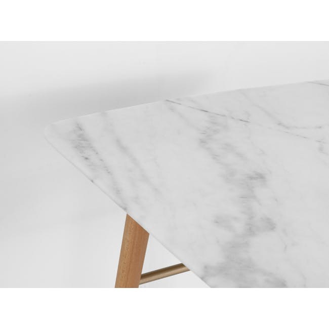 Hagen Marble Dining Table 1.8m with 4 Caine Chairs in Natural - 6