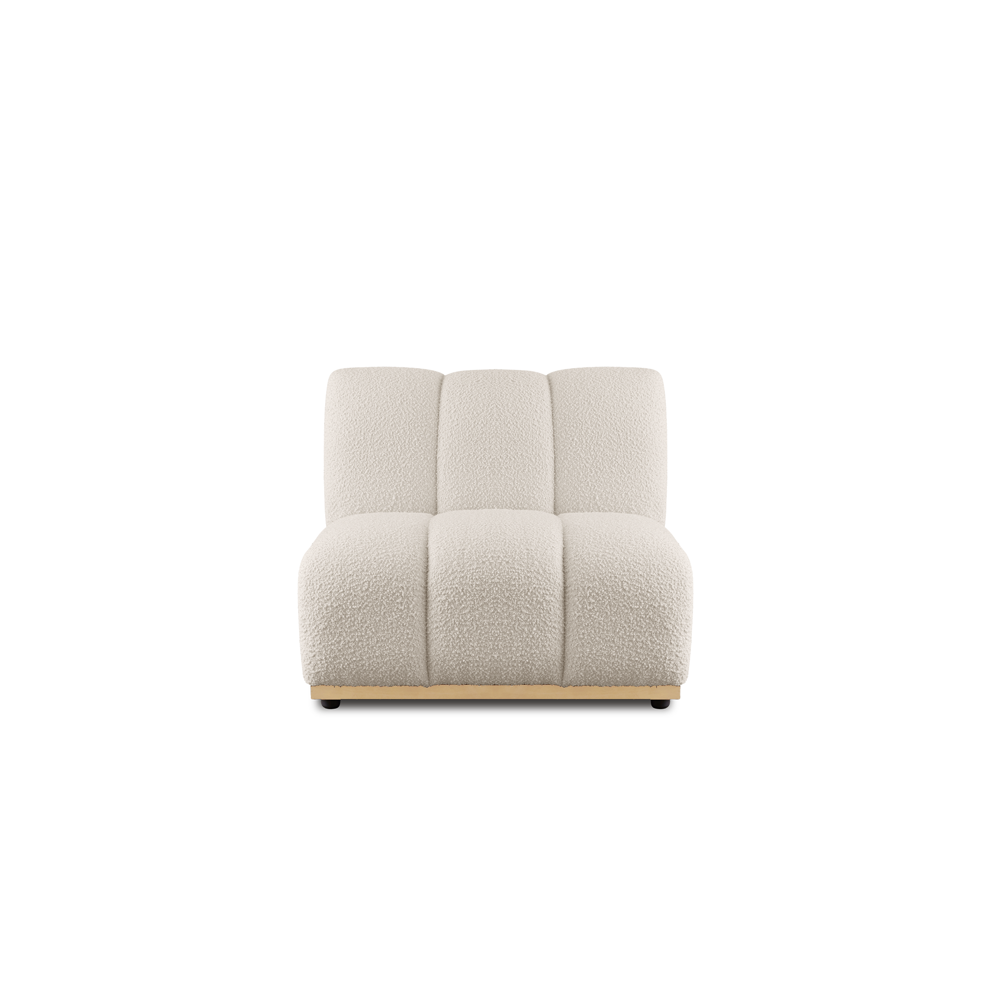 Cosmo 1 Seater Sofa - Oak, White Boucle (Eco Clean Fabric)