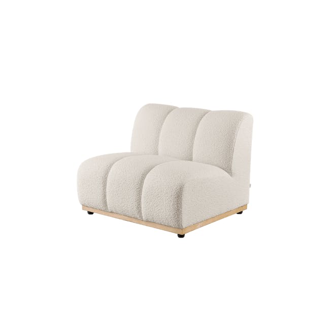 Cosmo 1 Seater Sofa - Oak, White Boucle (Eco Clean Fabric) - 5